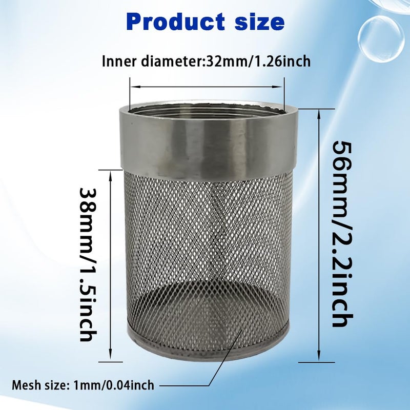 AIMCOCO Store 1inch SUS304 Stainless Steel Filter Head with Internal Thread Diameter of 32mm Connected to DN25 1" Water Pipe Filter Used to Remove Debris and Reduce Solid Entry - Image 4